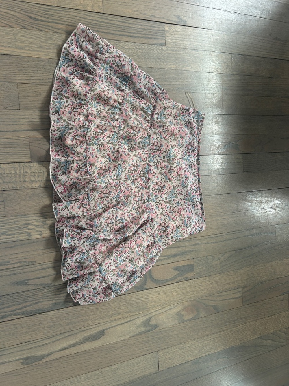 twik Pink Floral Tiered Ruffle Skirt